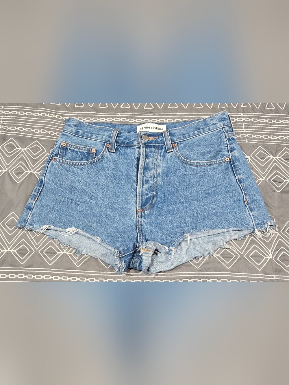 Denim Forum The Ex-Bf Hi Rise Denim Shorts Size 25